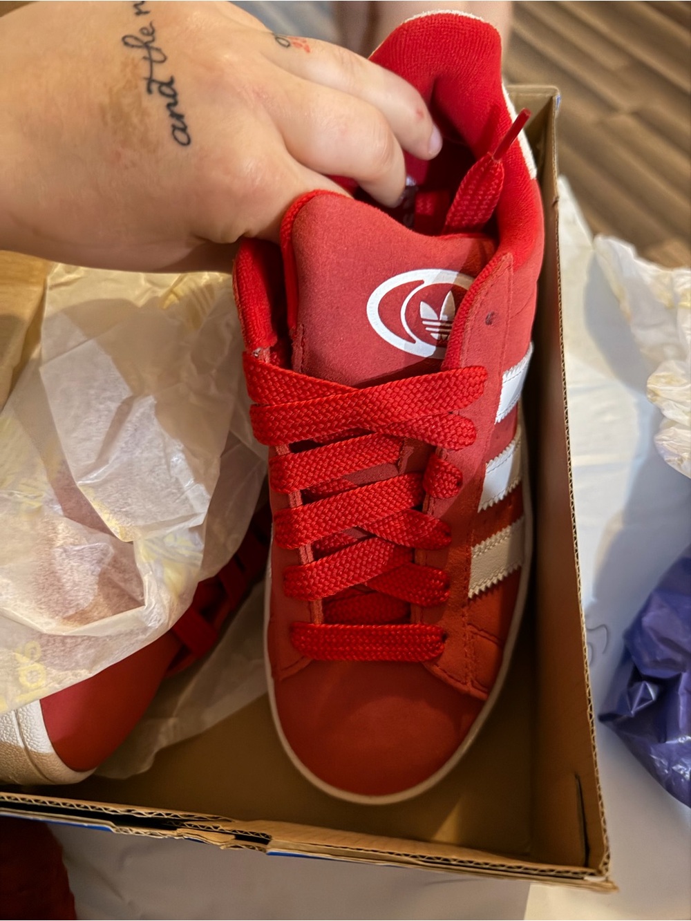 Red Athletic Sneakers with White Stripes - Classic Style